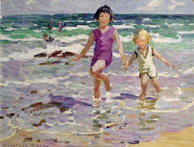 Door de golven (olieverf op doek) door Dorothea Sharp