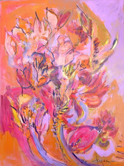 Levendige abstracte bloemen door Dorothy Fagan