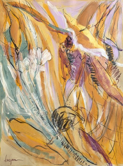 Levendige abstracte plantenmotieven door Dorothy Fagan