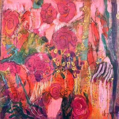 Levendige abstracte rozen door Dorothy Fagan