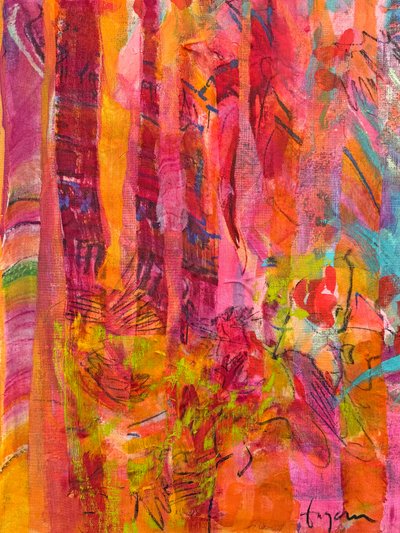 Levendig bos – abstract door Dorothy Fagan