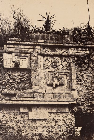 Uxmal, Indisch bas-reliëf, nonnenpaleis (Uxmal, Bas Relief de l