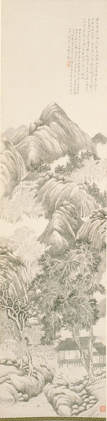 De paarse plantain-retraite na Tang Yin door Du Qian