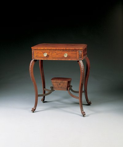 Een klassiek gesneden werktafel, 1810-20 door Duncan Phyfe