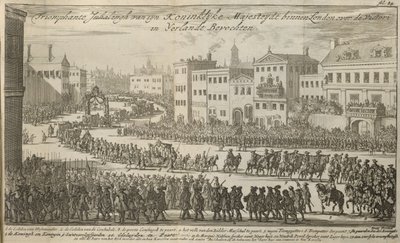 Een processie voor Koning Willem III door Dutch School