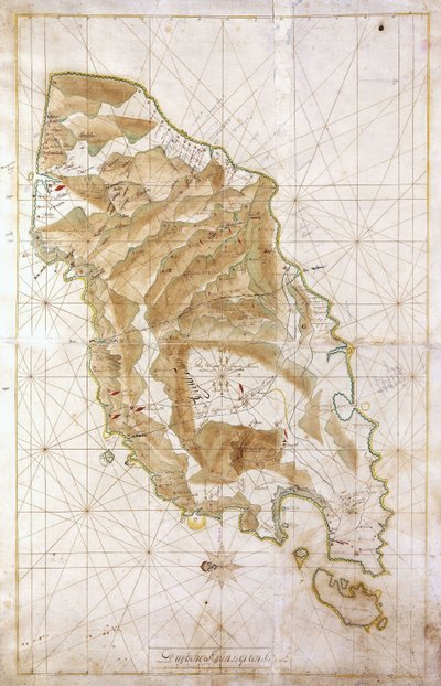 Kaart van het eiland Timor, ca. 1760 door Dutch School