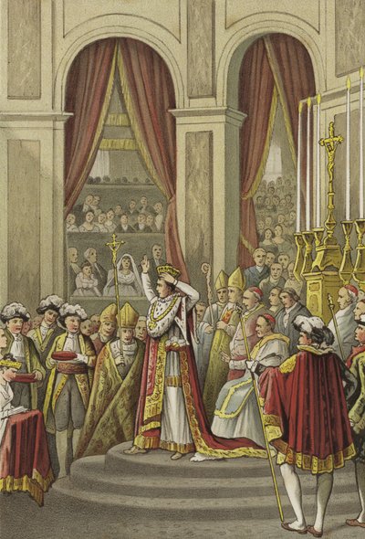 Kroning van Napoleon als Keizer van Frankrijk, 1804 door Dutch School