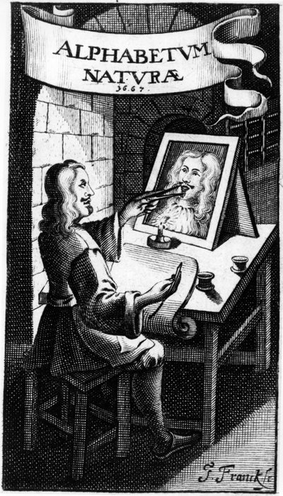 Frontispice van Alphabetum Natura (Alfabet van de Natuur) door F.M. van Helmont, 1667 door Dutch School