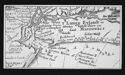 Geschiedenis van New York City: Nederlandse kaart die de herovering van Manhattan toont door Dutch School