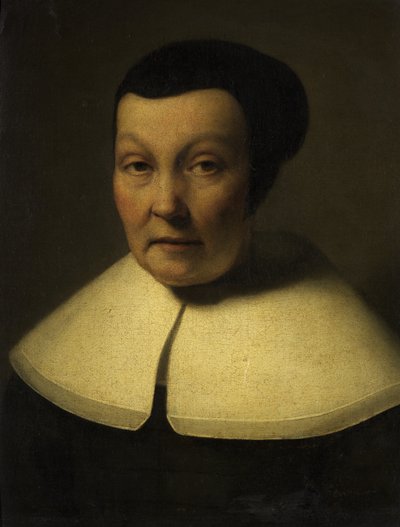 Portret van een oudere dame door Dutch School