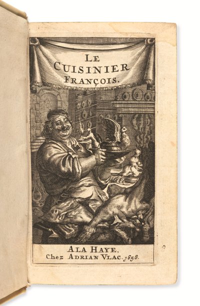 De frontispice voor Le Cuisinier françois door Dutch School