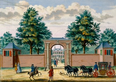 Uitzicht op Huis Akredam, uit Het Zeganpralent Kennemerlant door Hendrick de Leth en Matthias Brouerius Van Nidek, gepubliceerd ca. 1700-1730 door Dutch School