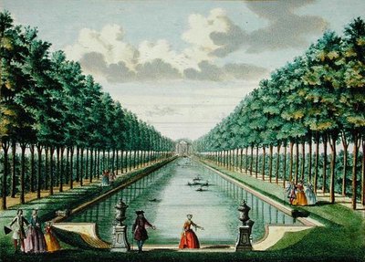 Uitzicht op het paviljoen en het kanaal, uit 