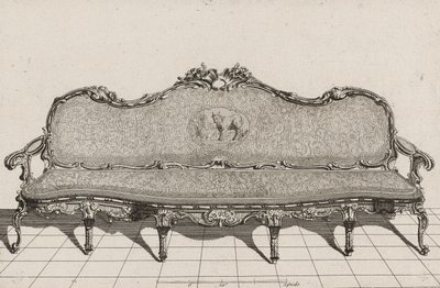 Canapé, tweede helft van de 18e eeuw (gravure op geschept papier) door Duval. A. (after)