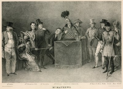 Mr Mathews: portretten van hem in zijn verschillende karakters in het entertainment genaamd Invitations door E.F. Lambert