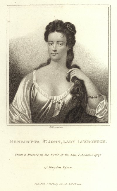 Henrietta St John Lady Luxborough door E. Bocquet