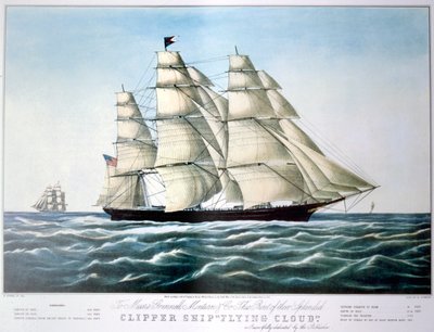 Clipper schip Flying Cloud, 1851-1907 door E Brown Jr