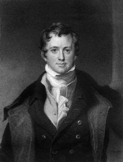 Sir Humphrey Davy, Cornish chemicus en natuurkundige, 1845 door E. Scriven