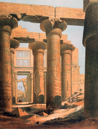 Hal in Karnak, Egypte, 19e eeuw door E Weidenbach