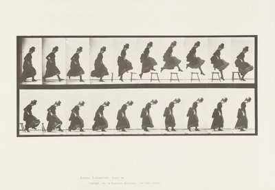Springen; Rechtuit Rennen Hoge Sprong, 1885 door Eadweard Muybridge