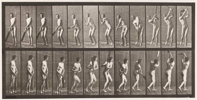 Cricket; slaan; drive door Eadweard Muybridge