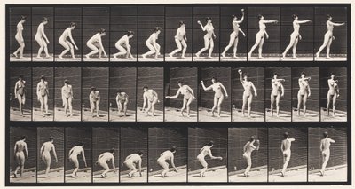Een Bal Oppakken en Gooien door Eadweard Muybridge