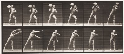 Een 75-pond rots heffen door Eadweard Muybridge