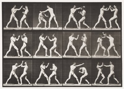 Plaat 336. Boksen; Open Hand (Schoenen) door Eadweard Muybridge