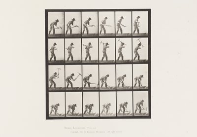 Plaat 386. Mijnwerker met een Houweel door Eadweard Muybridge