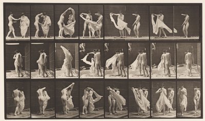 Plaat 429. Toilet; Twee modellen, 1 ontkleedt zich door Eadweard Muybridge