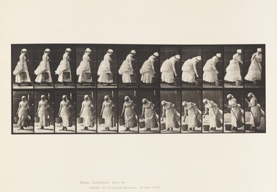 Plaat 437. Emmer Neerzetten en Voorbereiden om te Vegen door Eadweard Muybridge