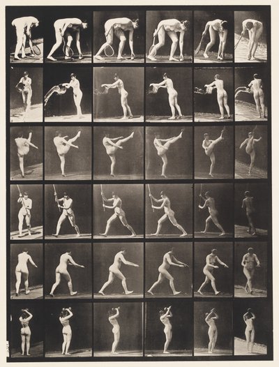 Plaat 526. A, bal optillen; B, emmer water legen door Eadweard Muybridge