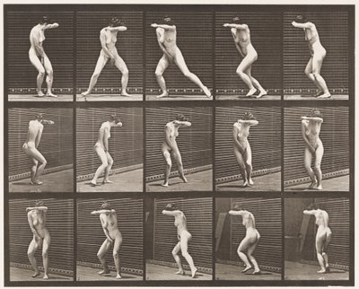 Omdraaien van schrik en wegrennen door Eadweard Muybridge