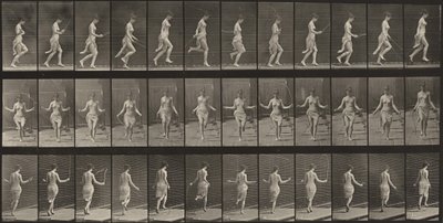 Plaat nummer 174. Rennen en springen met springtouw door Eadweard Muybridge