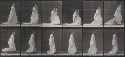 Plaat nummer 207. Bukken en de sleep optillen door Eadweard Muybridge