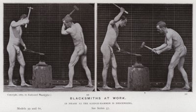 De menselijke figuur in beweging: Smid aan het werk door Eadweard Muybridge