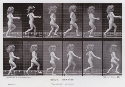 De menselijke figuur in beweging: Kind, rennen door Eadweard Muybridge