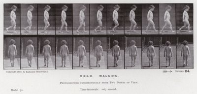 De menselijke figuur in beweging: Kind, lopend door Eadweard Muybridge