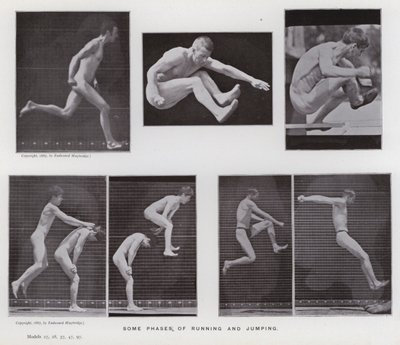 De menselijke figuur in beweging: Enkele fasen van rennen en springen door Eadweard Muybridge