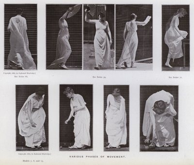 De menselijke figuur in beweging: Verschillende fasen van beweging door Eadweard Muybridge