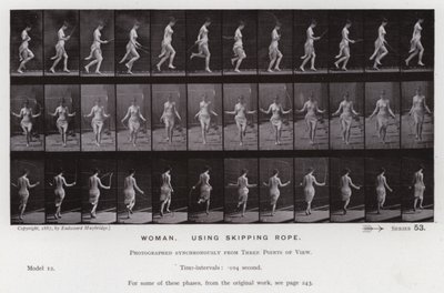 De menselijke figuur in beweging: Vrouw, springtouw gebruiken door Eadweard Muybridge