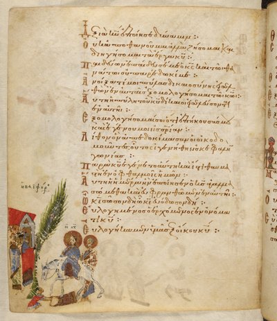 Add MS 19352 f.157v, Palmzondag, uit de 