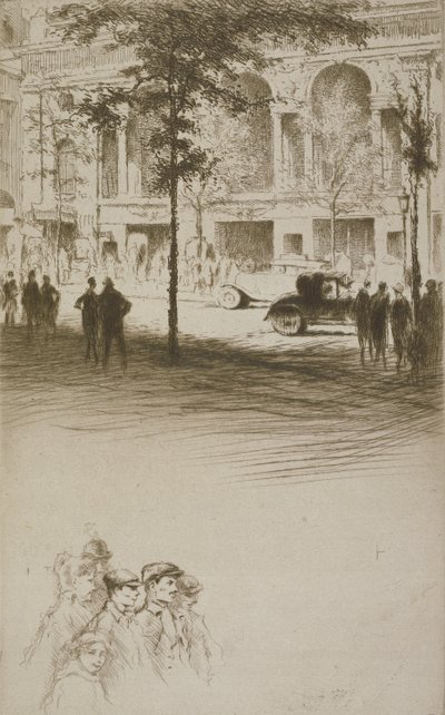 Een stadsplein, illustratie voor 