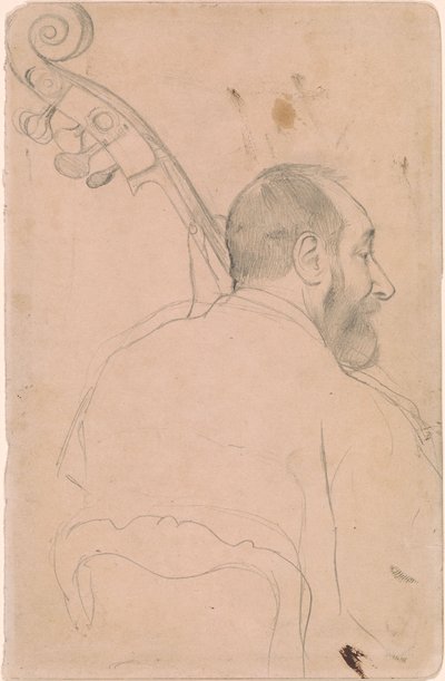 Achille Gouffe, contrabassist bij de Parijse Opera door Edgar Degas