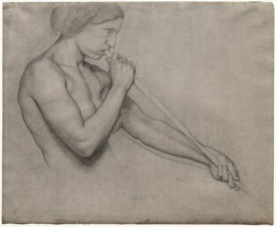 Engel die op een trompet blaast door Edgar Degas