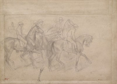 Bij de races door Edgar Degas