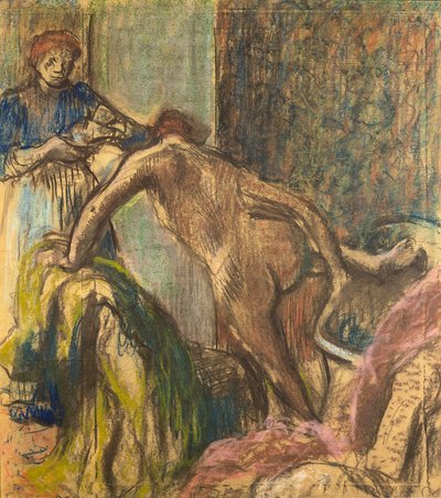 Ontbijt na het bad door Edgar Degas