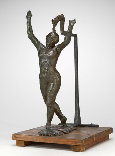 Danser Beweegt Vooruit, Armen Omhoog, ca. 1885-1890 door Edgar Degas