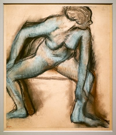 Danser in een badpak. Rond 1896 door Edgar Degas