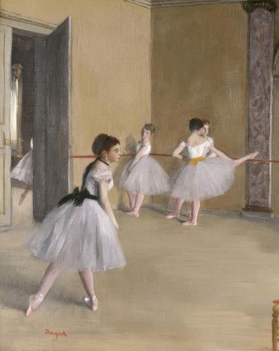 De dansfoyer in de Opera van de rue Le Peletier door Edgar Degas
